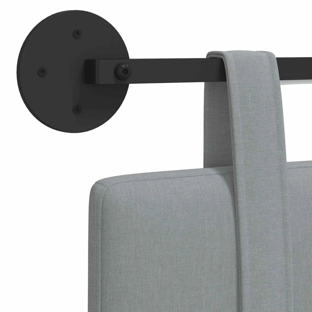 Testiera sospesa Con luce LED Grigio Chiaro Tessuto 3423997