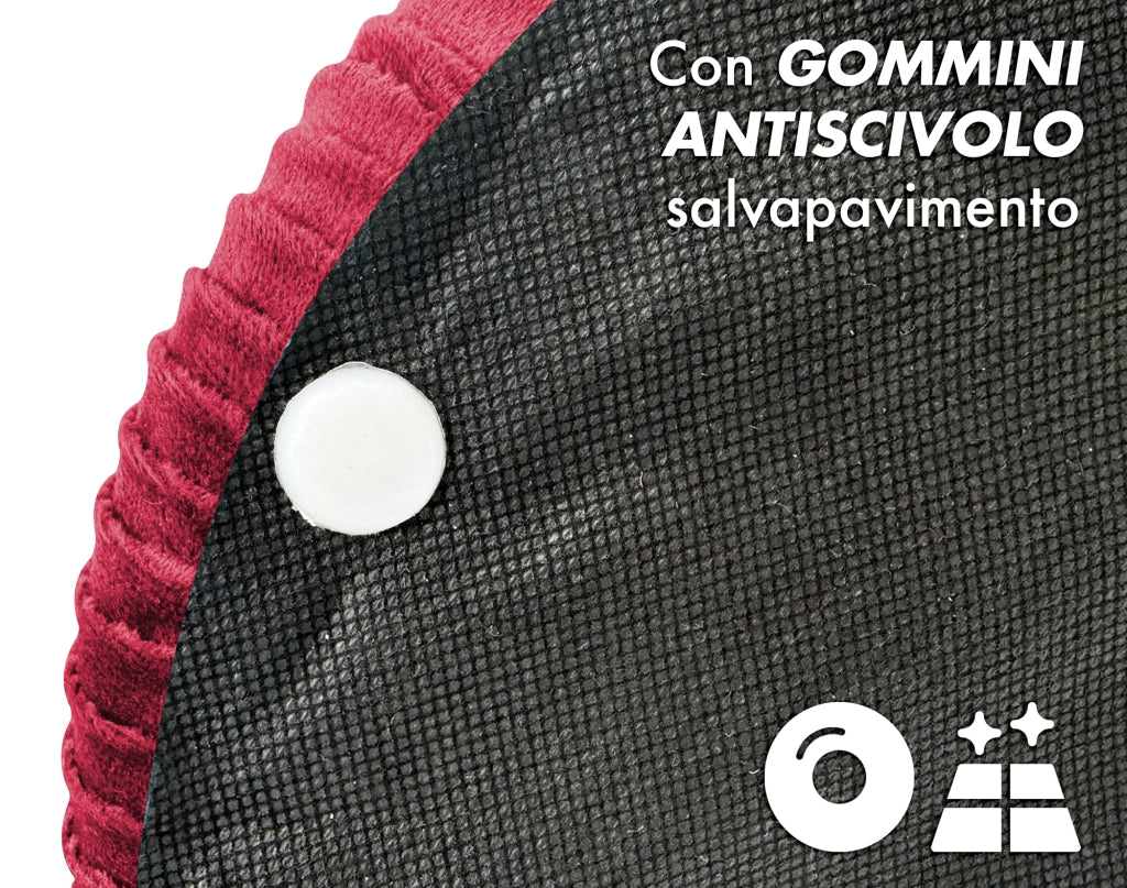 Set Di 2 Pouf Contenitori In Velluto Design Moderno Poggiapiedi,Sgabello Tondo con Coperchio Rimovibile e Seduta Imbottita Alta DensitÃ  Con Fascia In Metallo Contenitore Capiente Storage Box Bordeaux