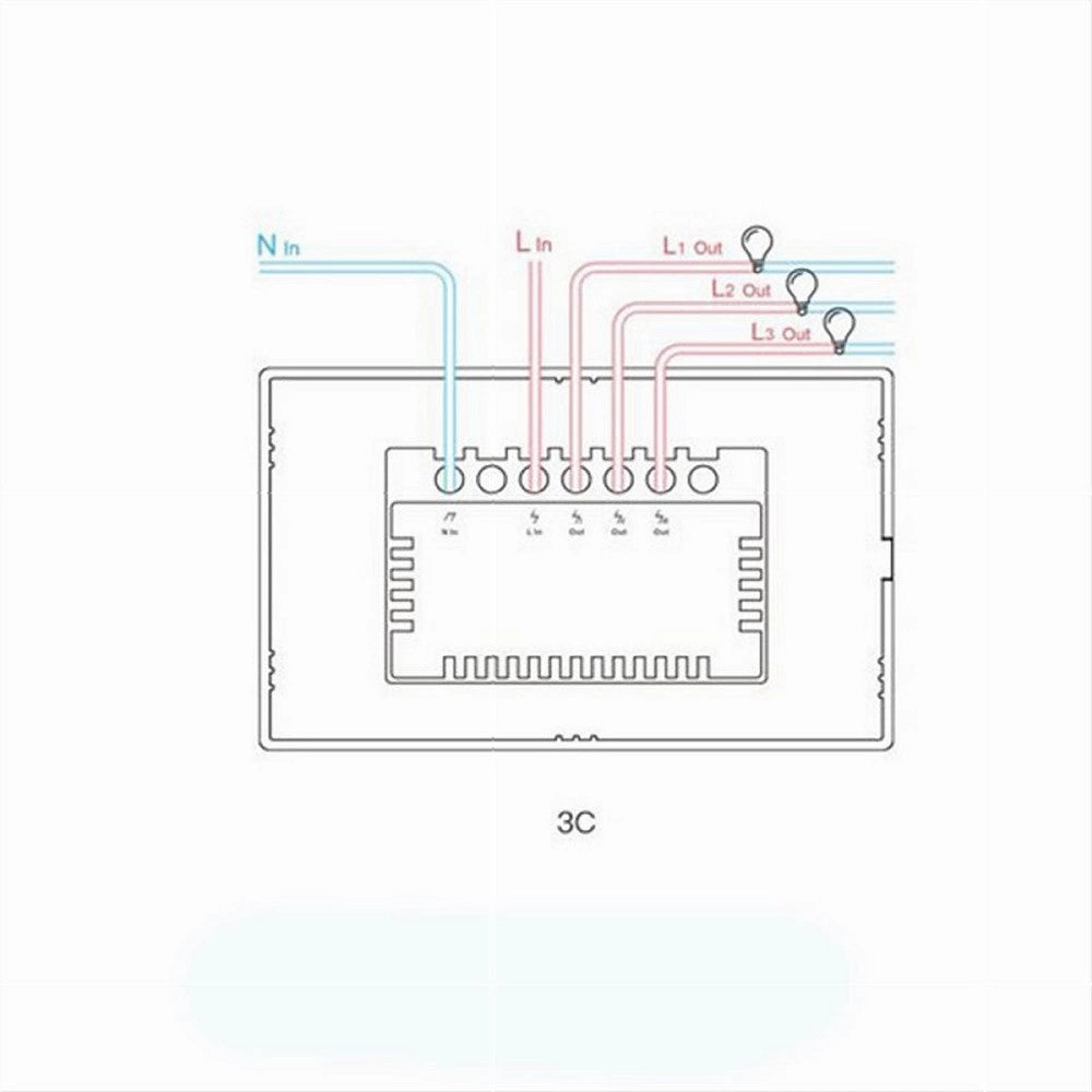 Trade Shop - Interruttore Sonoff Smart 3 Canale Controller Wifi Placca Touch Domotica T2us3c -