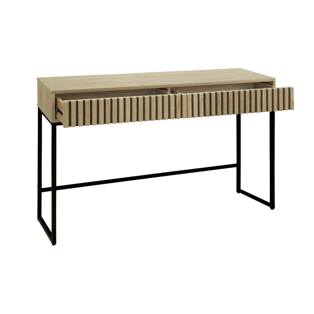Consolle contemporanea con 2 cassetti, 120cm, marrone naturale
