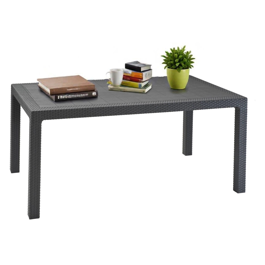 Tavolo da esterno Pickering, Base per picnic, Piano da pranzo da giardino, Banco outdoor multiuso, 95x161 h75 cm, Antracite