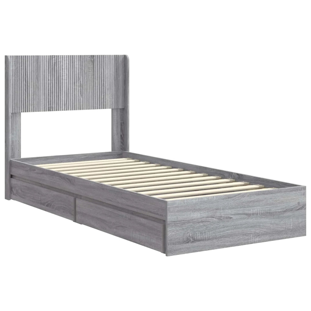 Struttura del letto con stoccaggio e testata Sonoma grigio 3414412