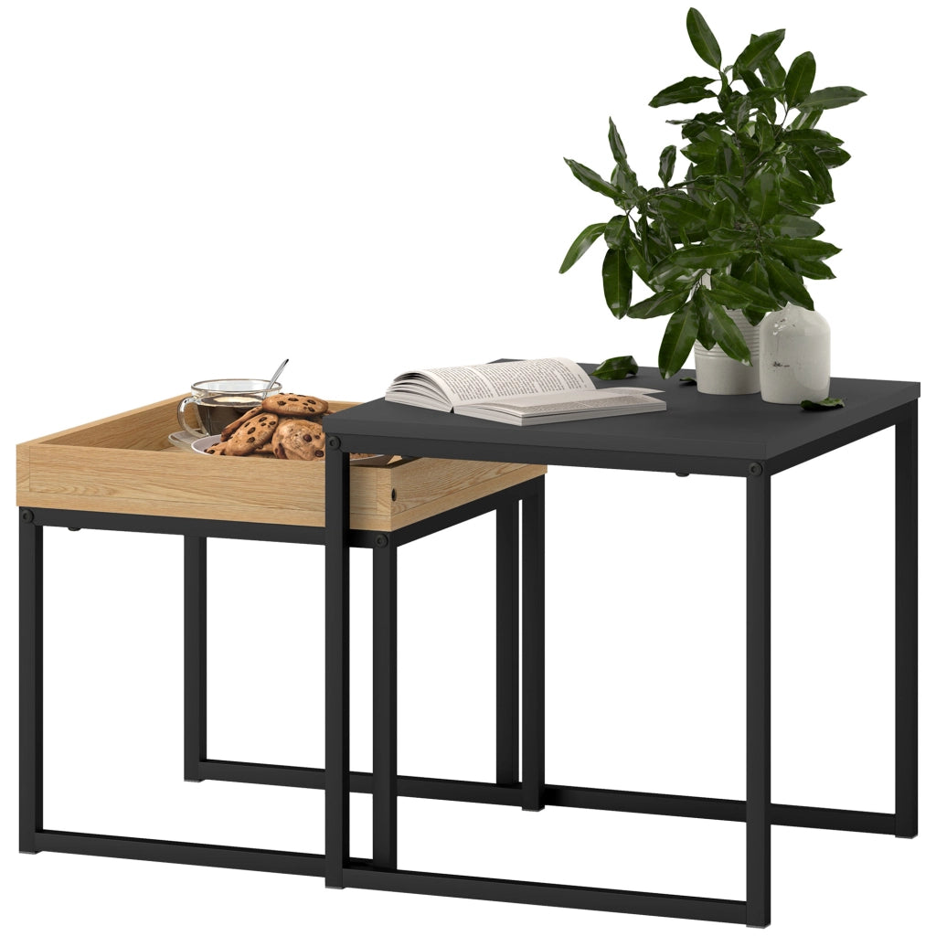 Tavolino da caff¨¨ ¨C zephmum ¨C nero, rovere
