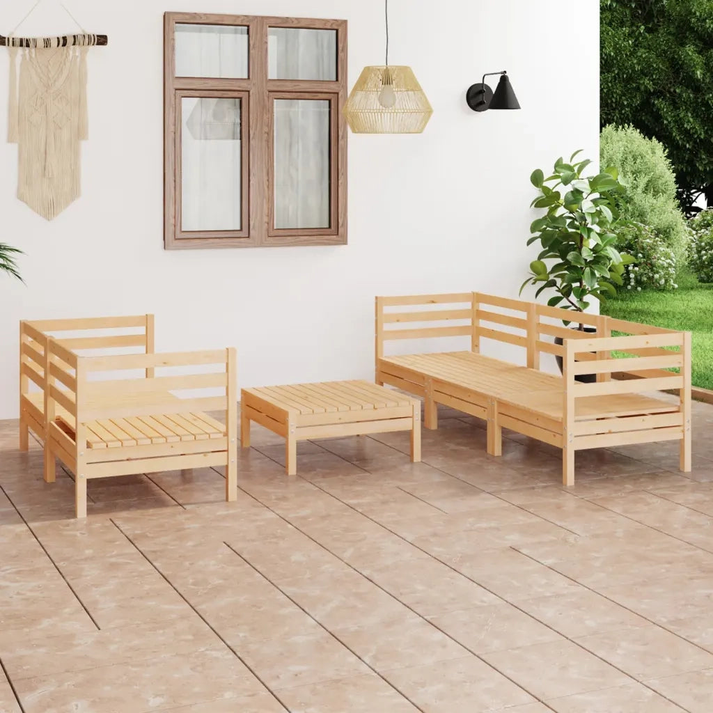 Set Divani da Giardino 6 pz | Set Salotto da Giardino in Legno Massello di Pino