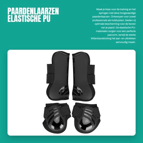 Calzature per Cavallo - 2 pezzi - Avvolgibili in PU Elastico - Protezione per Allenamento/Galoppo - Resistenti in Neoprene - Facili da Indossare - Protezioni per Cavallo