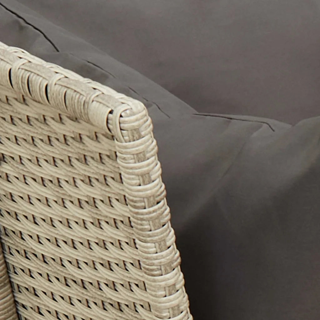Divano da Giardino con Cuscini in Polyrattan Grigio Chiaro 3365334