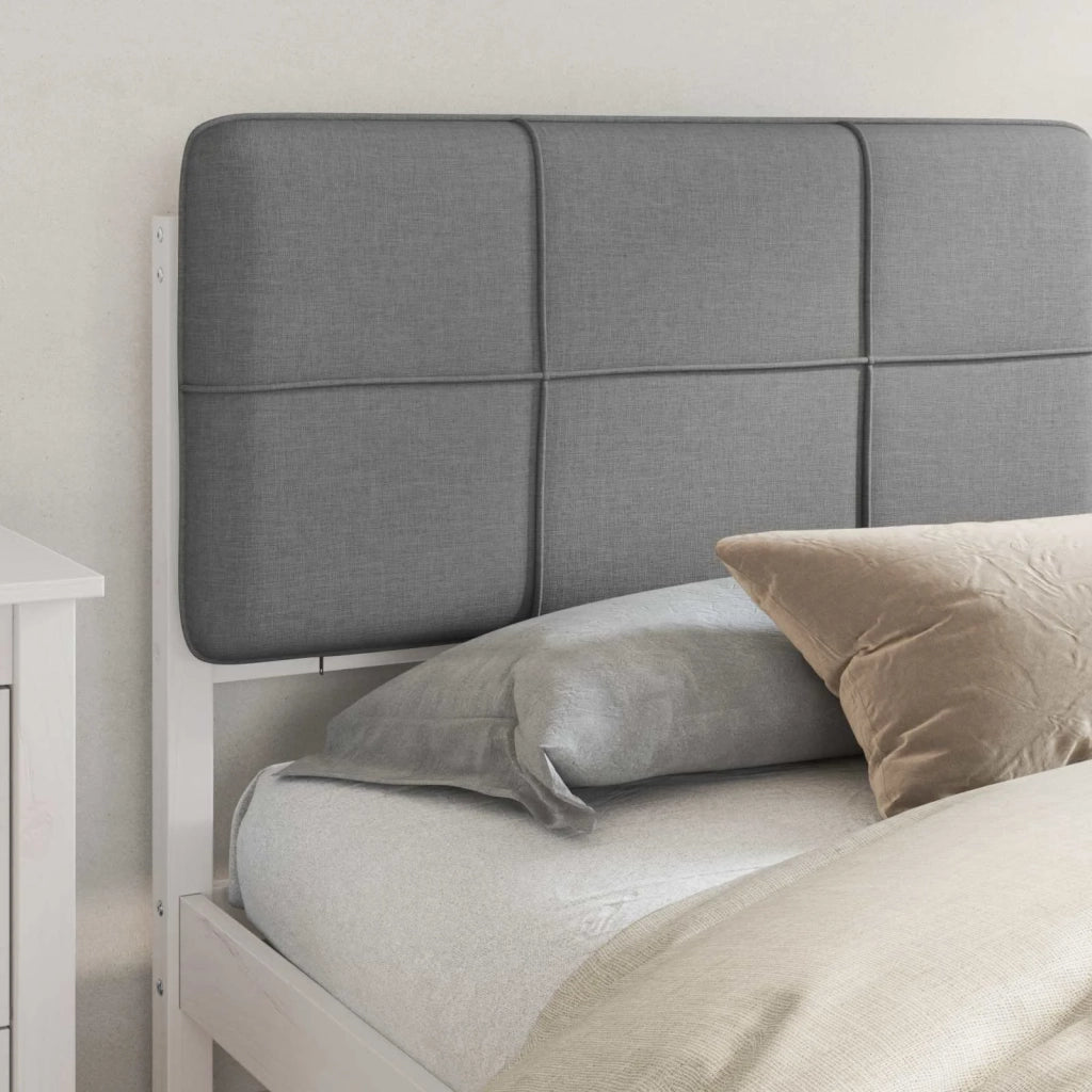 Letto con Testiera Rivestita Grigio chiaro 200 x 200 cm 3405567