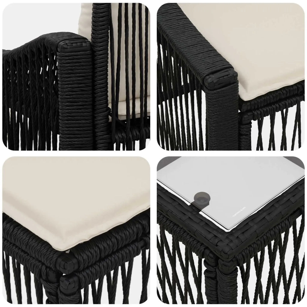 Set Divano da Giardino 6 pz Nero polyrattan 3435994
