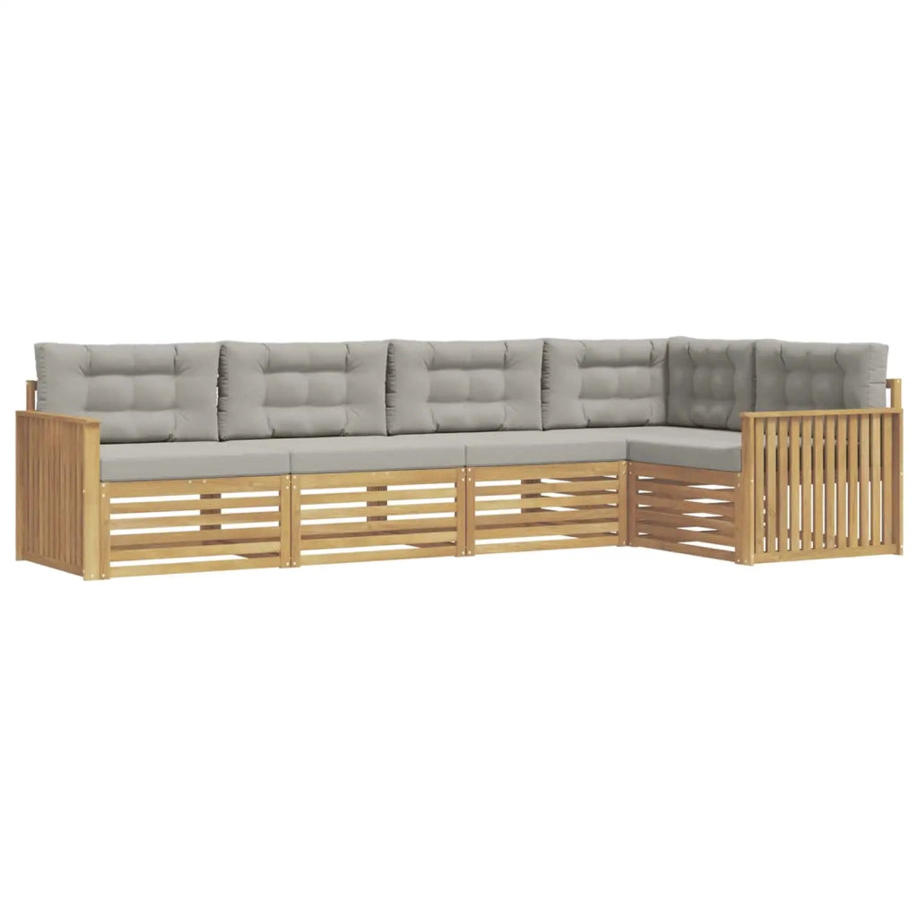 Set di divani da esterno 5 pcs Bianco e Grigio Chiaro 3390481