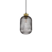 Sospensione Vintage-Decò Mint-1 Metallo Fumè 1 Luce E27