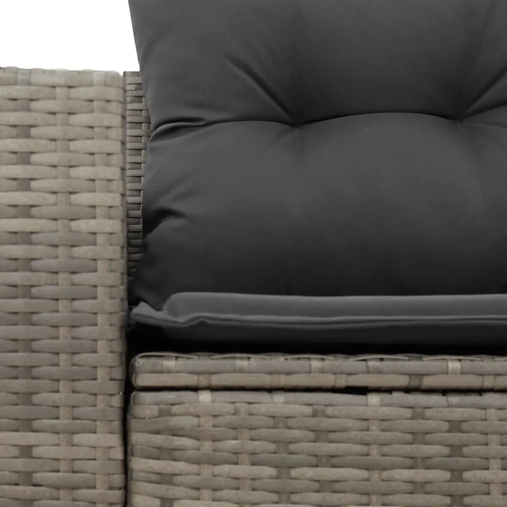 Divano da Giardino con Cuscini 2 Posti Grigio in Polyrattan 366122