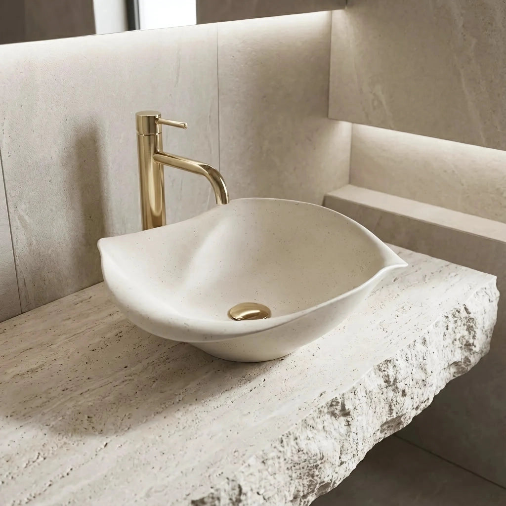 Lavabo Da Appoggio In Ceramica Rea Hm-35b Handmade Art
