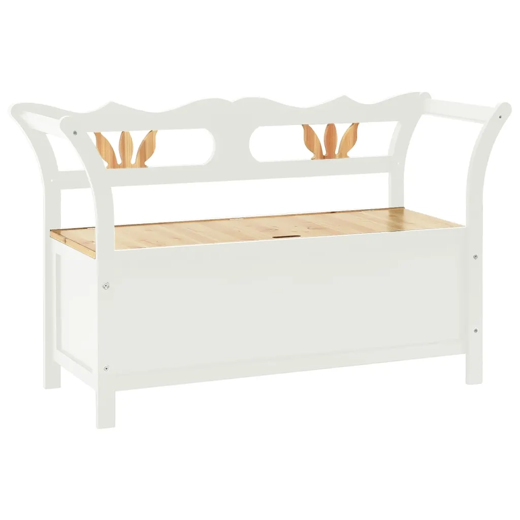 Panca-Sgabello Bianca 107x45x75,5 cm Legno Massello di Abete 395924