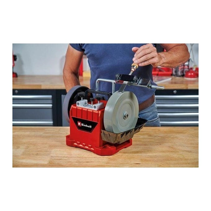 Einhell TC-WG 200 Smerigliatrice da Banco ad Acqua Mola Umida 200 mm 125W 110 rpm colore Rosso