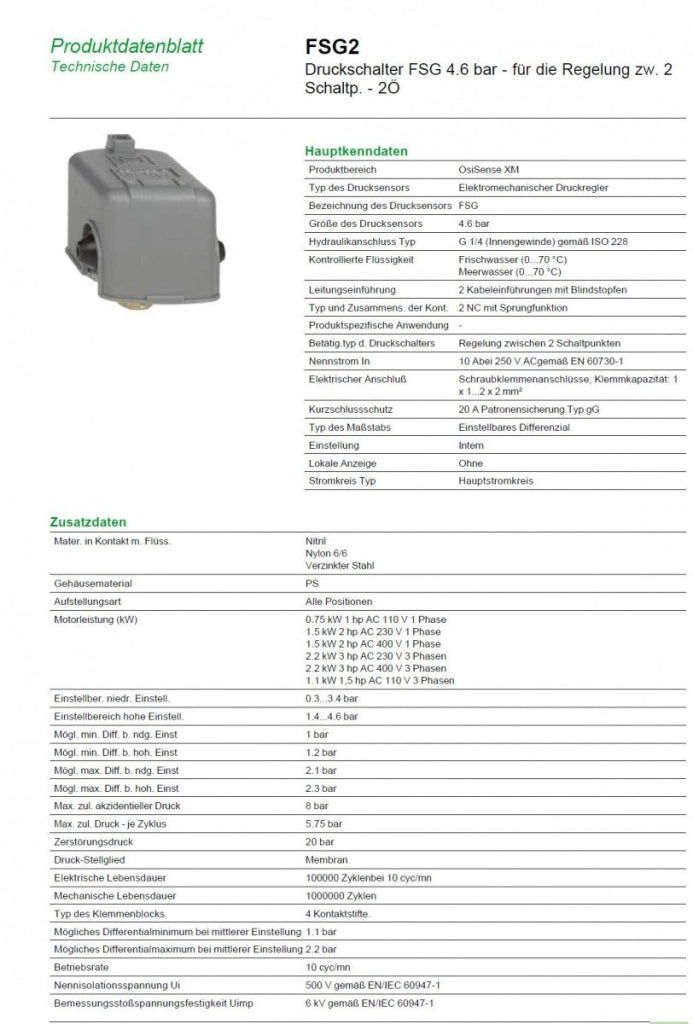 Pressostato per Autoclave Squared Square