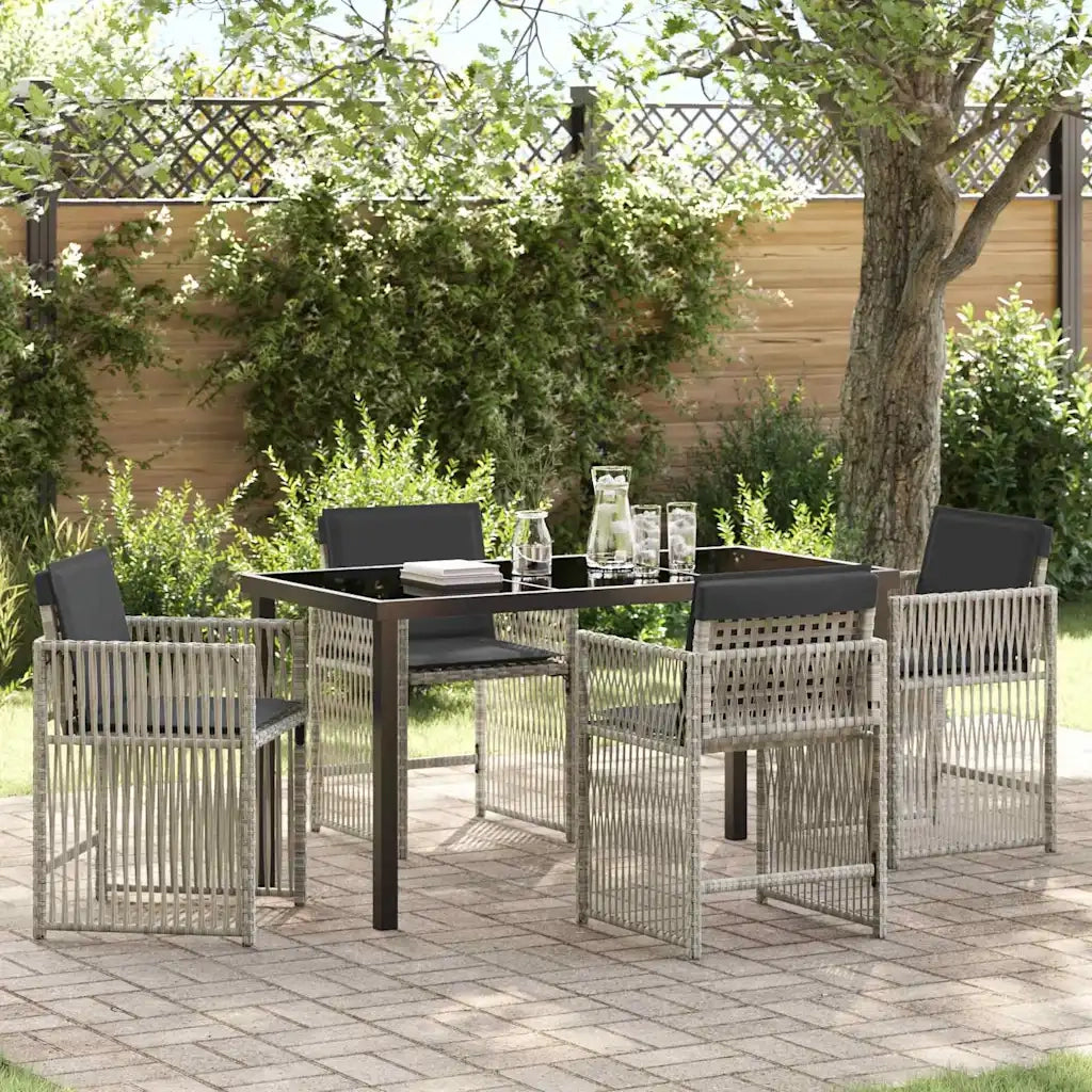Set da Pranzo per Giardino 5 pcs Grigio chiaro