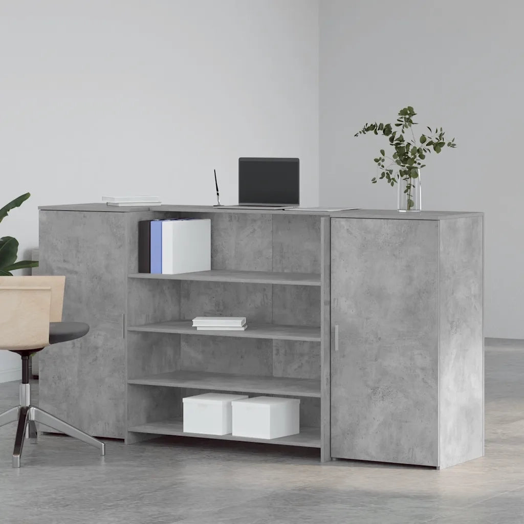 Banco Reception Grigio Cemento 200x50x103,5cm Legno Multistrato 3324181