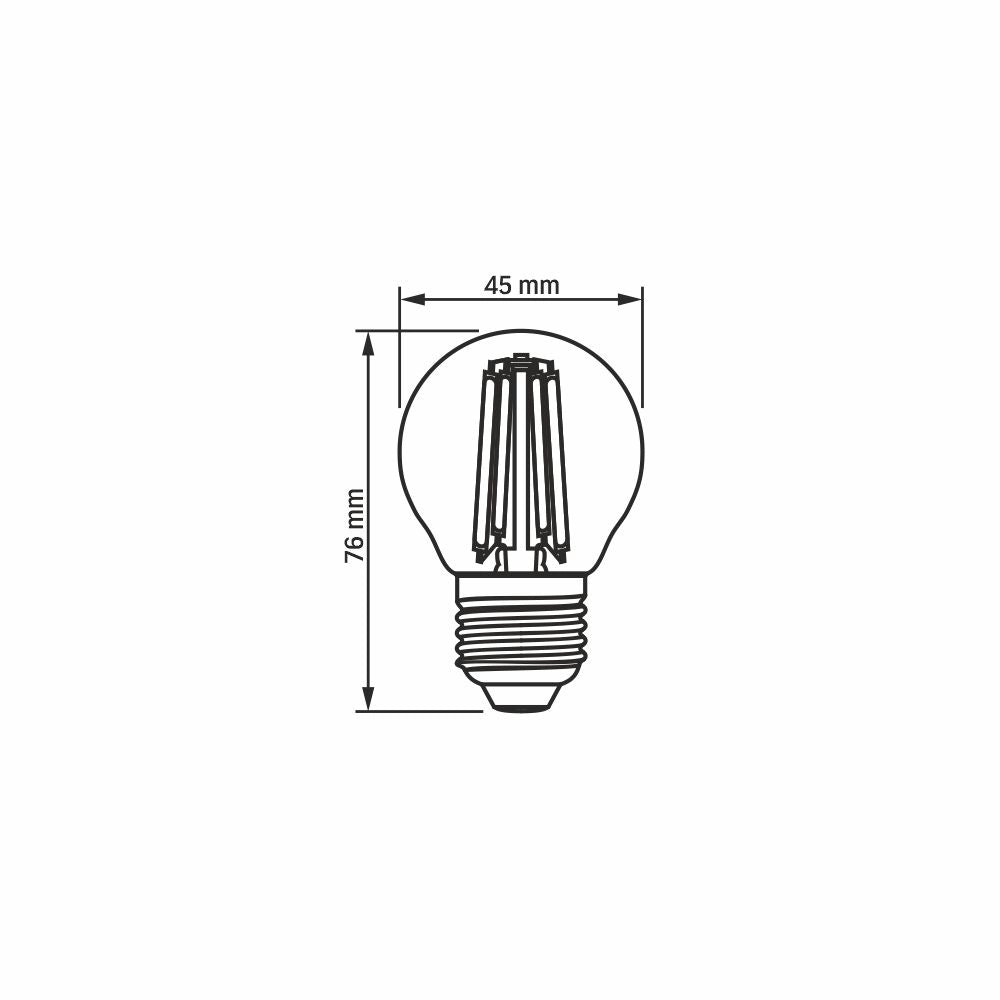 Lampadina LED-filamento G45 6W E27 4000K 806lm Videx