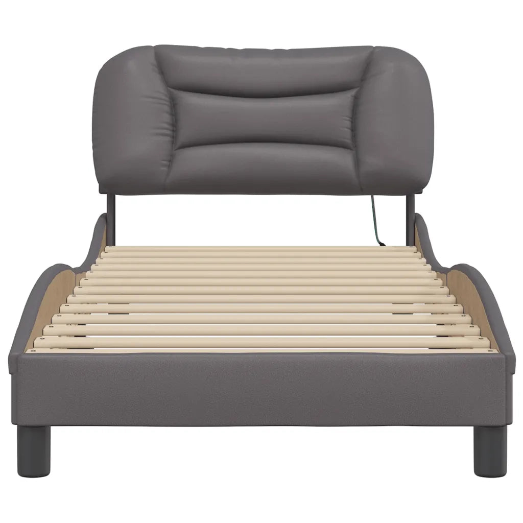 Giroletto con LED senza Materasso-Struttura Letto Hvar Grigio 80x200 cm