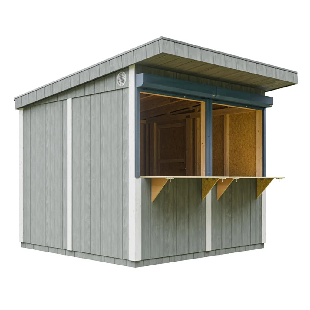 Chiosco esterno PREMIUM - 5,9m?² - H240x248x305 cm - Costruzione pannello PREMIUM - Timbela M950-CAVERN STEEL