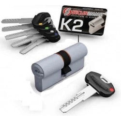 CILINDRI SECUREMME K2 CHIAVE-CHIAVE CROMO SATINATO
