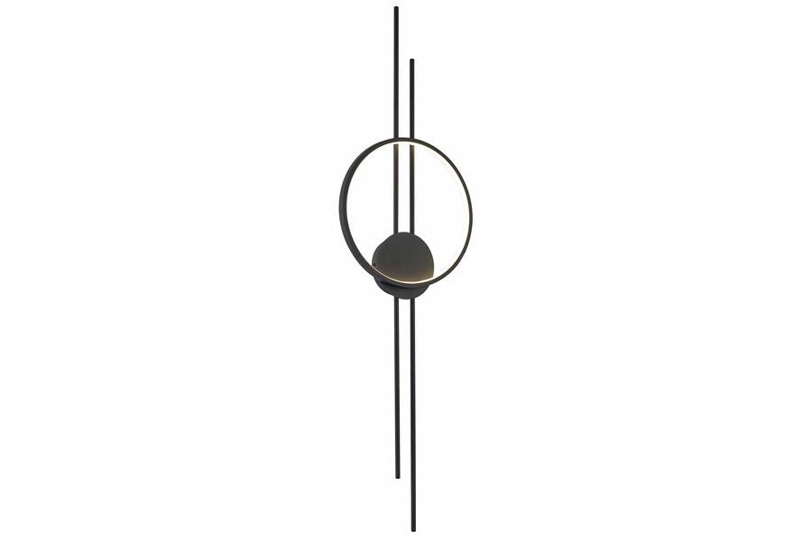 Applique Exton nera anello e due barre LED 15W Reality