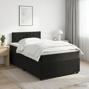 Letto box spring con materasso Nero 120 x 200 cm Velluto 3451663