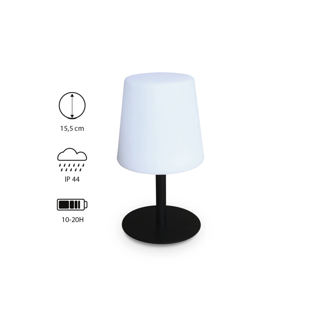 Lampada da tavolo a led per interni/esterni 16cm, nero