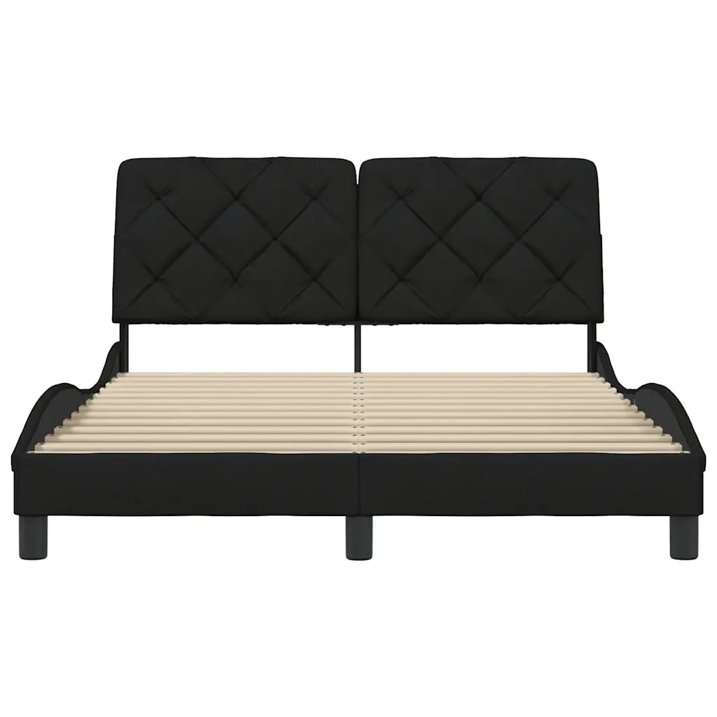 Letto matrimoniale | Letto per adulti | Giroletto senza Materasso Nero 120x200 cm Tessuto