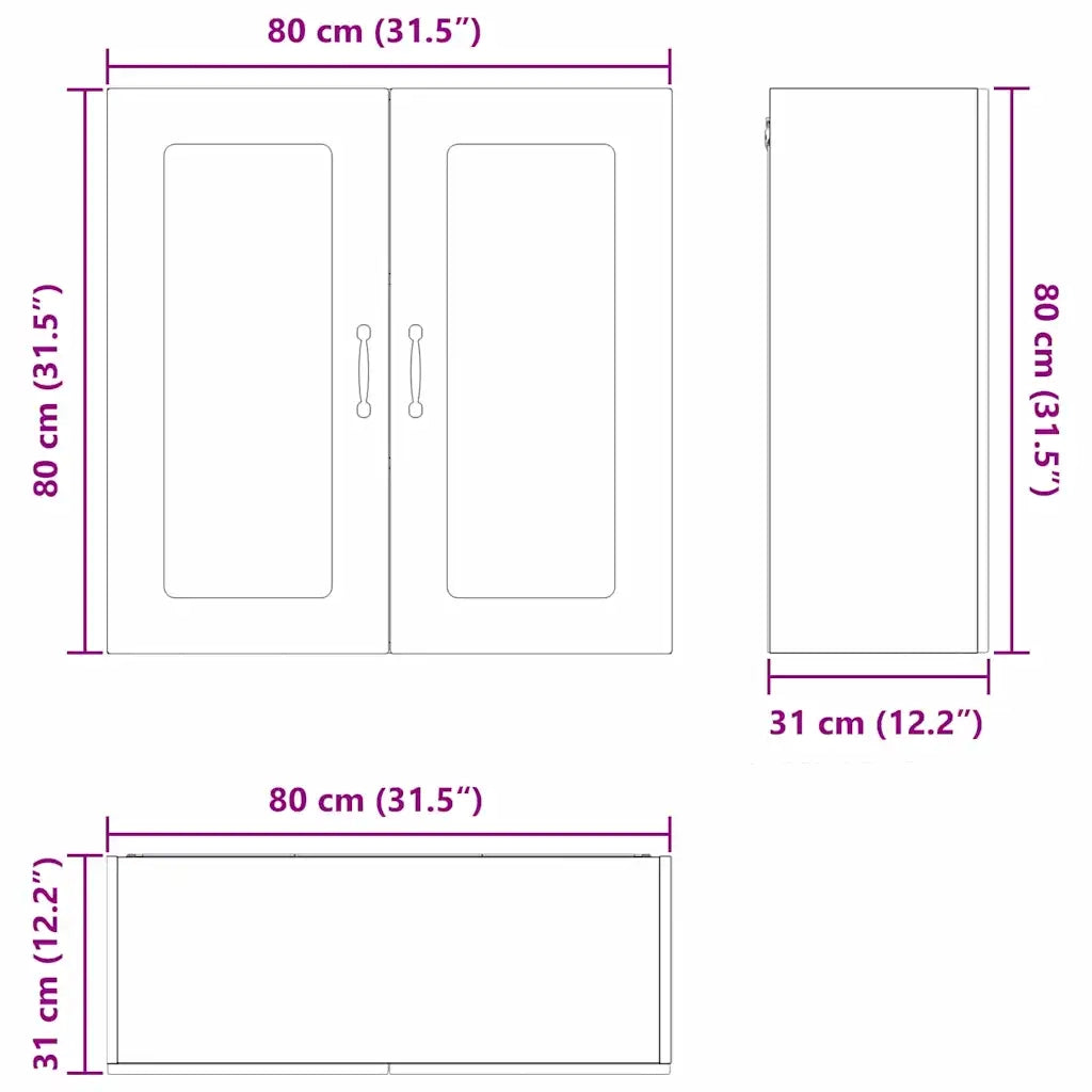 Mobile da cucina moderno ed elegante 80 x 31 x 80 cm ampio spazio contenitivo finitura in rovere ingegnerizzato realizzato artigianalmente 02_0053752