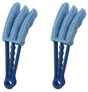 Pulitore di finestre e persiane 2 in 1, Pennello a setole microfibra, 3 punti, Lavabile, Blu