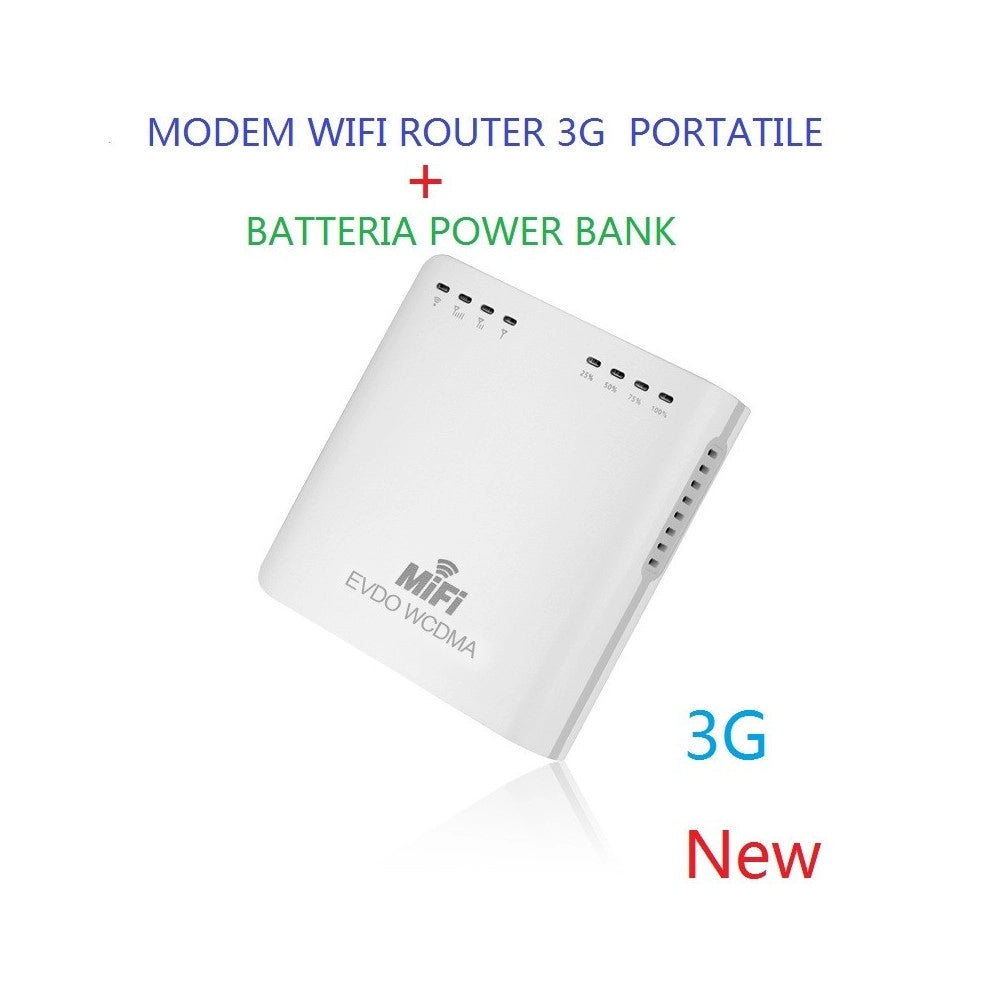 Trade Shop - Wireless Mini Modem Wifi Router 3g Portatile Con Batteria Supporta Sim Wcdma -