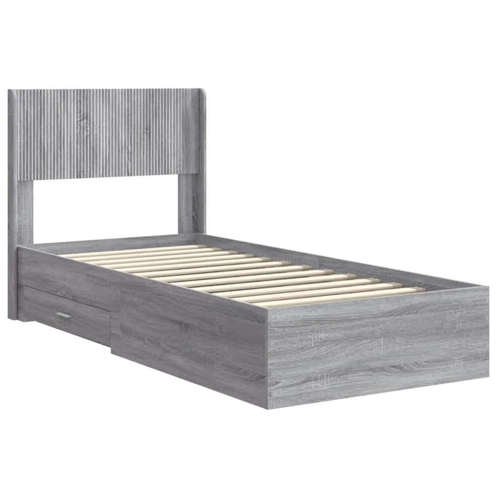 Struttura del letto con stoccaggio e testata Sonoma grigio 3414528