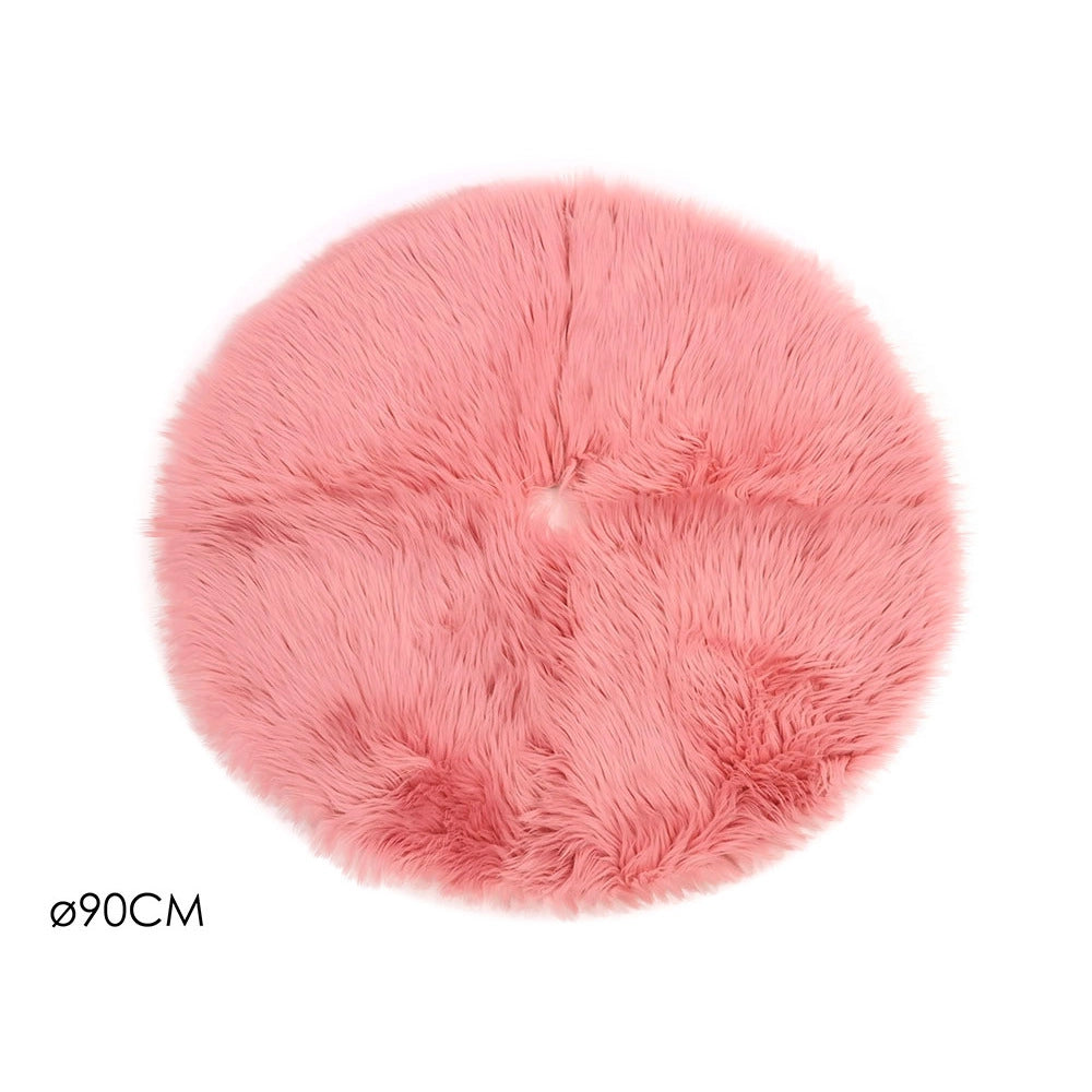 COPRIBASE ALBERO PELLICCIA 90CM ROSA.