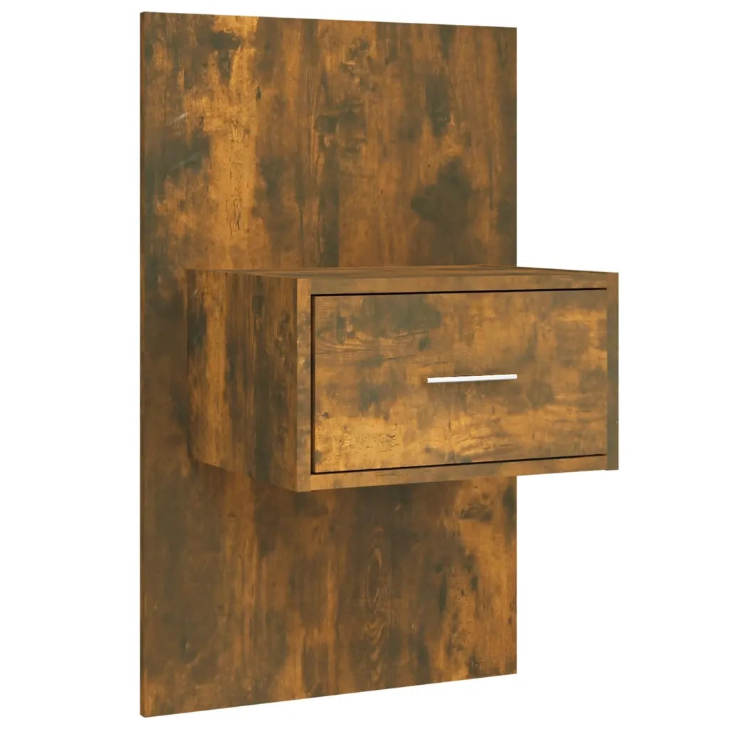Testiera Letto con Comodini in Legno Multistrato Rovere Fumo 3115705