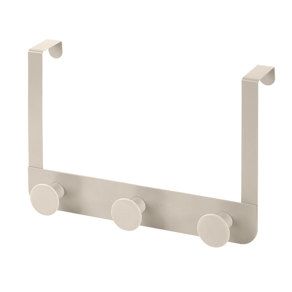 Gancio bagno triplo in acciaio e plastica beige tondo Fiore