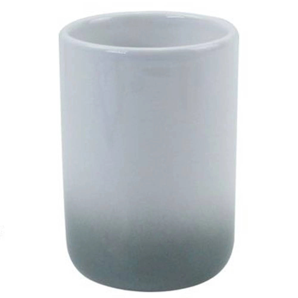 Trade Shop - Bicchiere Portaspazzolini Dentifricio Bianco Grigio Arredo Bagno Accessori 59915 -