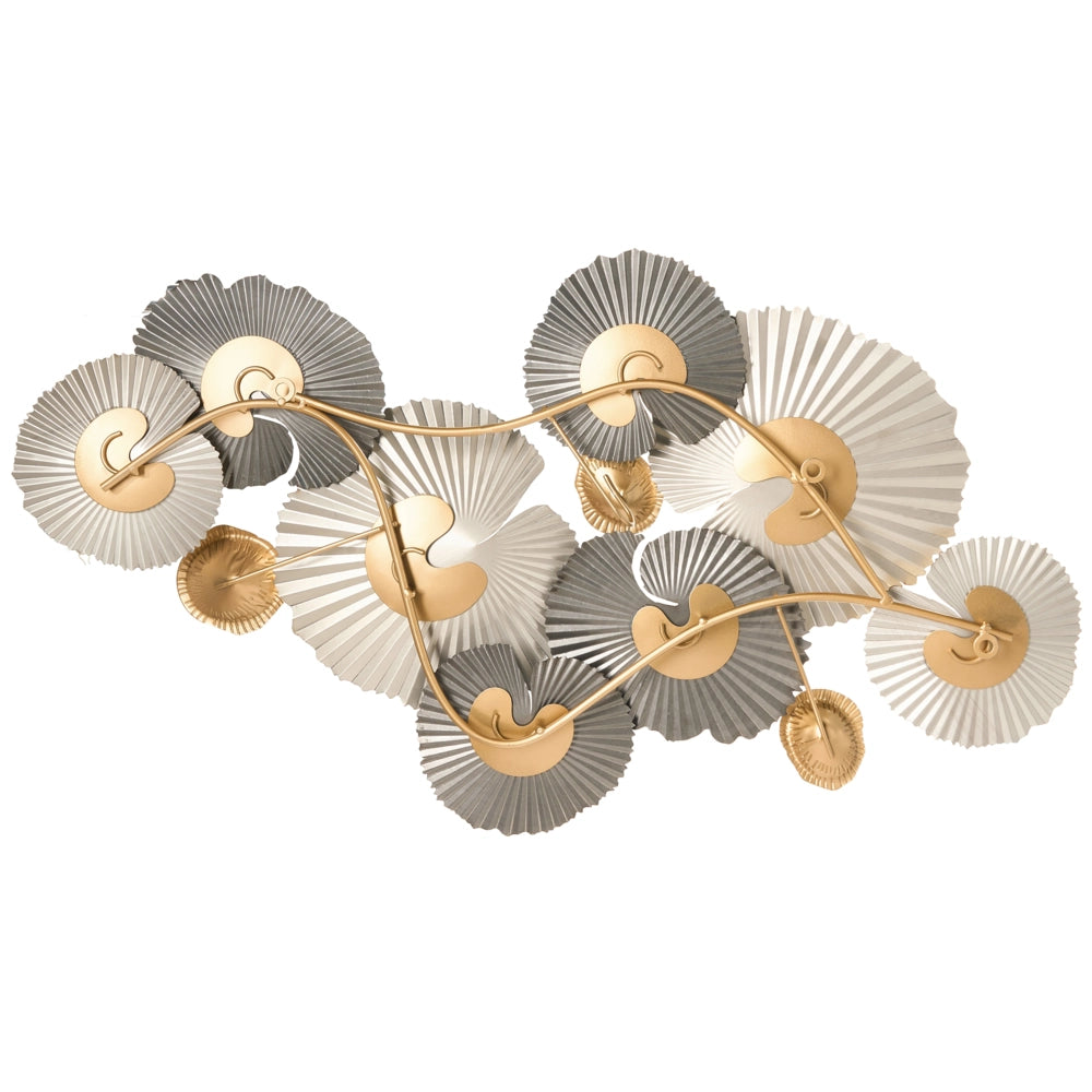 Decorazione da parete glamour multicolore in metallo, elemento decorativo moderno con effetto 3D da appendere.