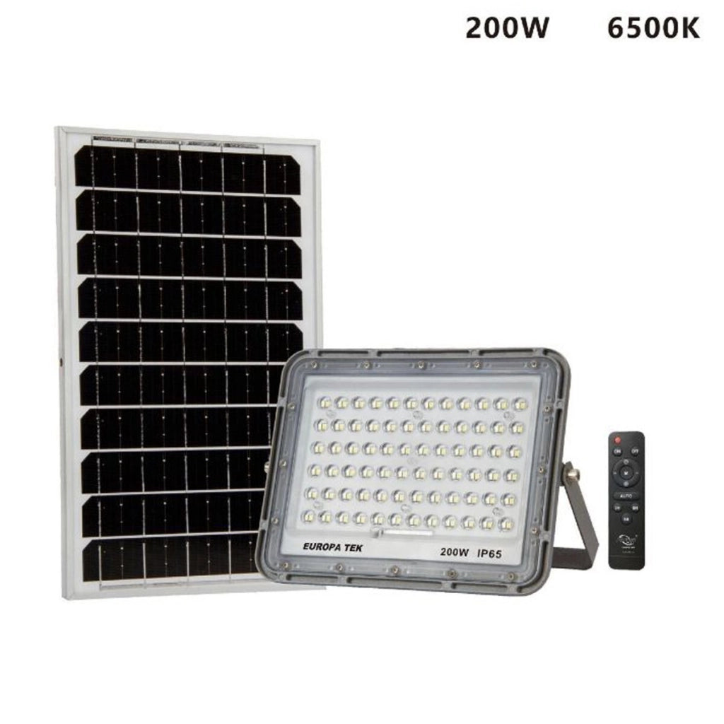 FARO LED FARETTO PANNELLO SOLARE CREPUSCOLARE TELECOMANDO 200W ET-31142 S12D