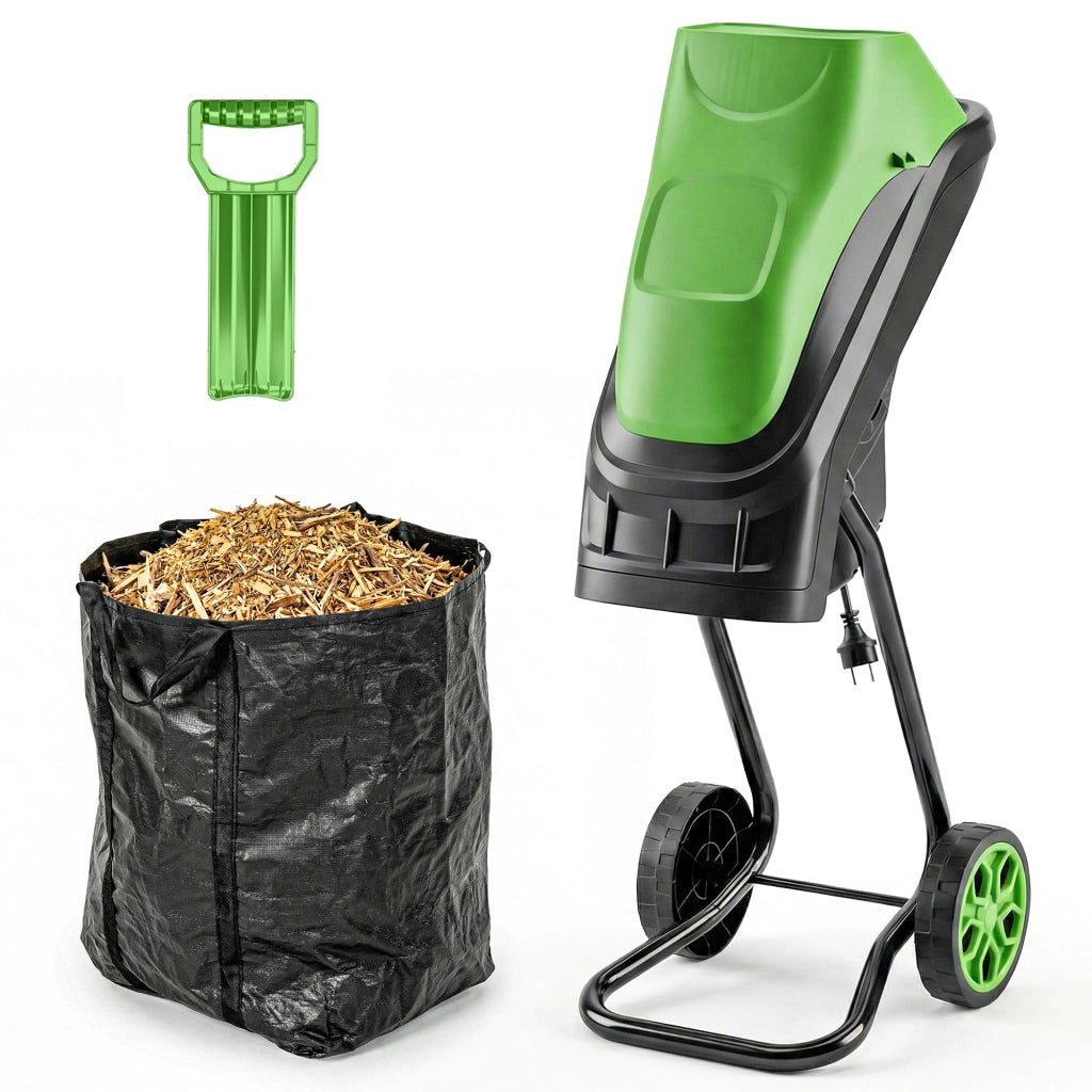 Trituratore da Giardino Elettrico ¨C zephmum ¨C Verde 2500W ?44mm 45L