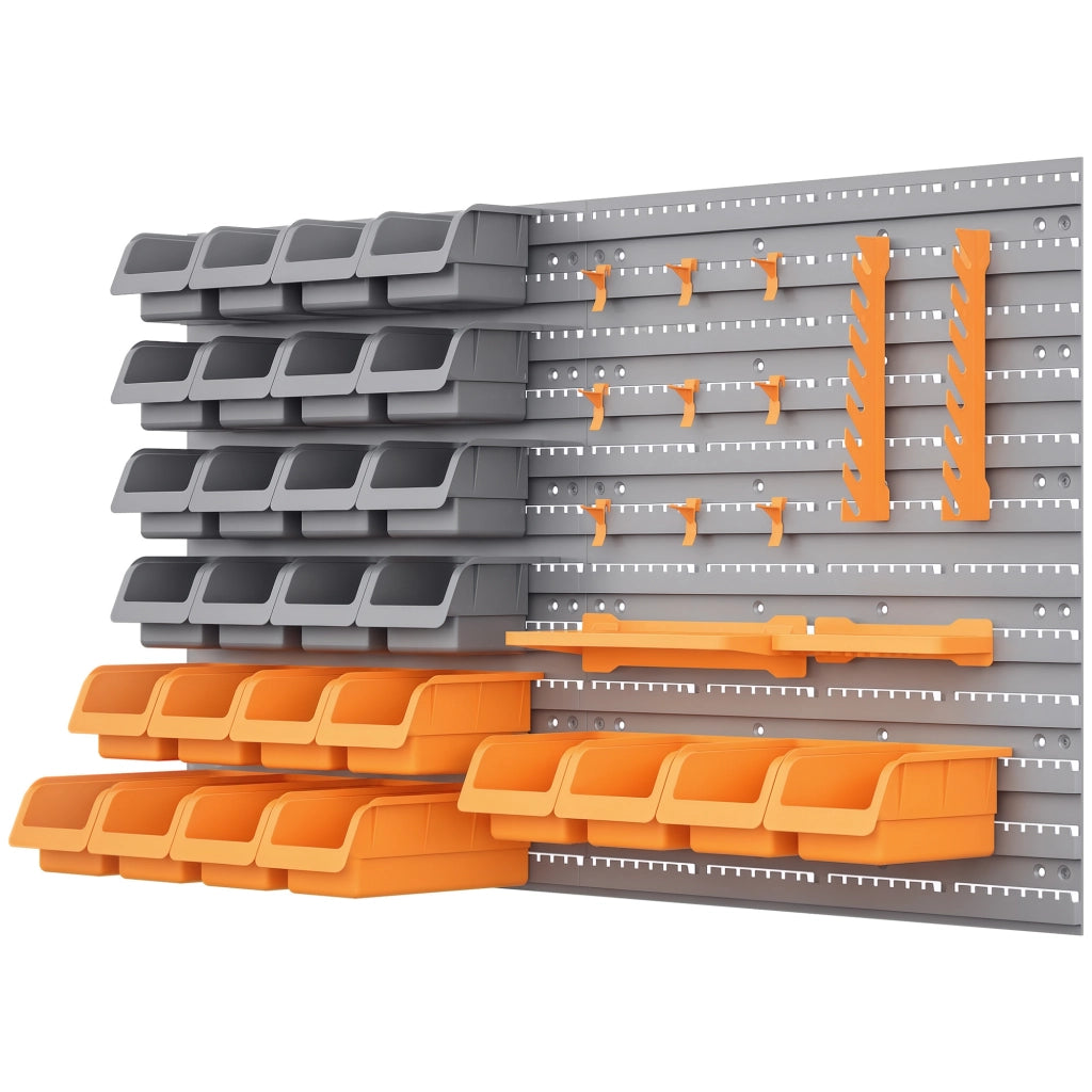 Scaffale a Parete per Utensili ¨C Minimal ¨C 95x54 cm Grigio e Arancione
