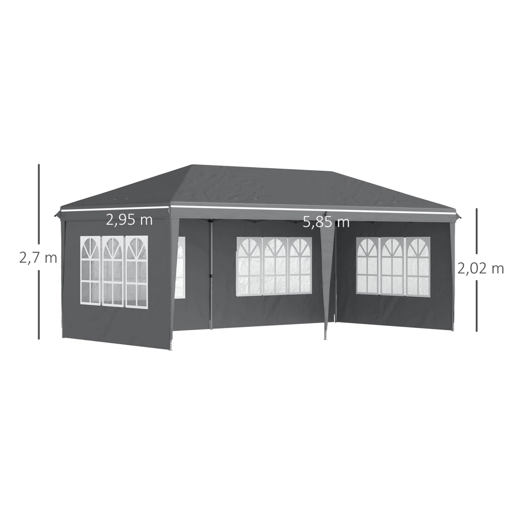 Gazebo pieghevole ¨C Minimal ¨C 3x6 m grigio