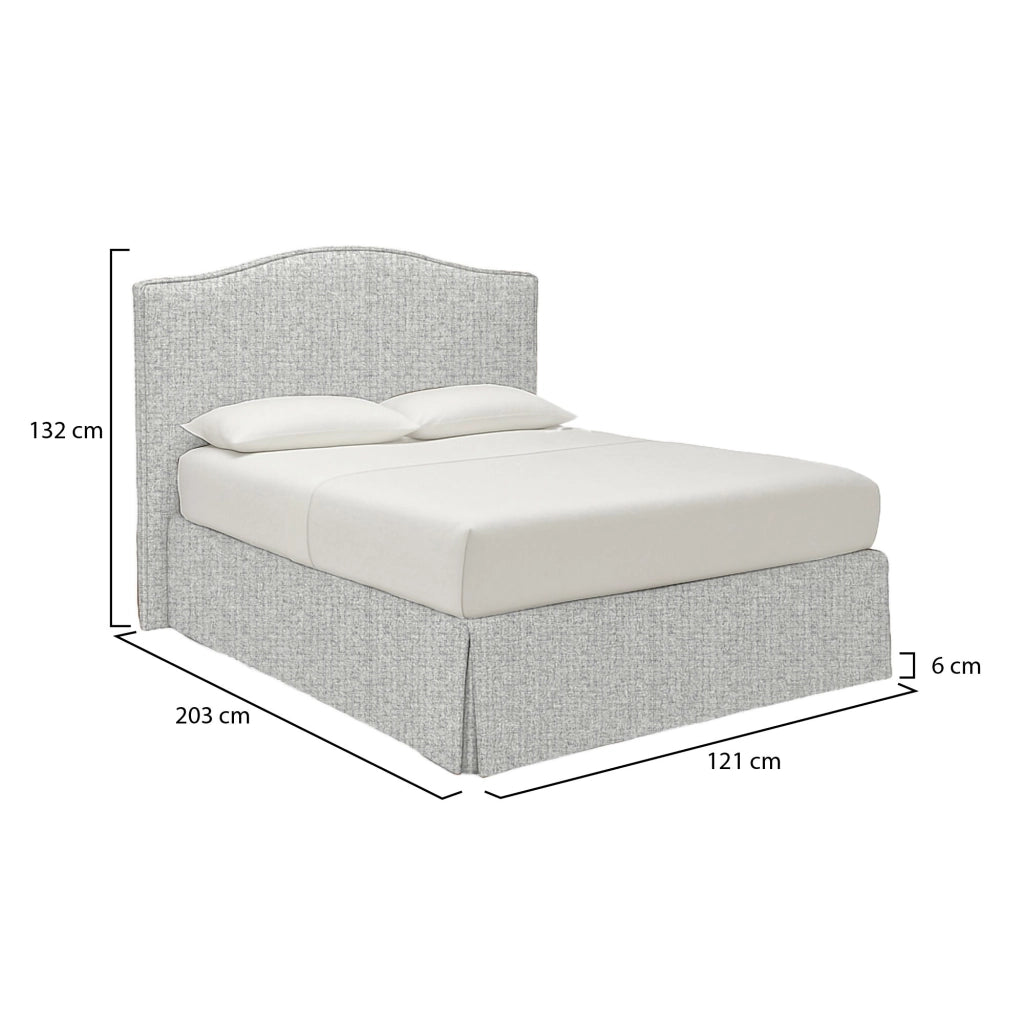 Eccles, Letto Singolo Sfoderabile Made in Italy, Grigio Chiaro