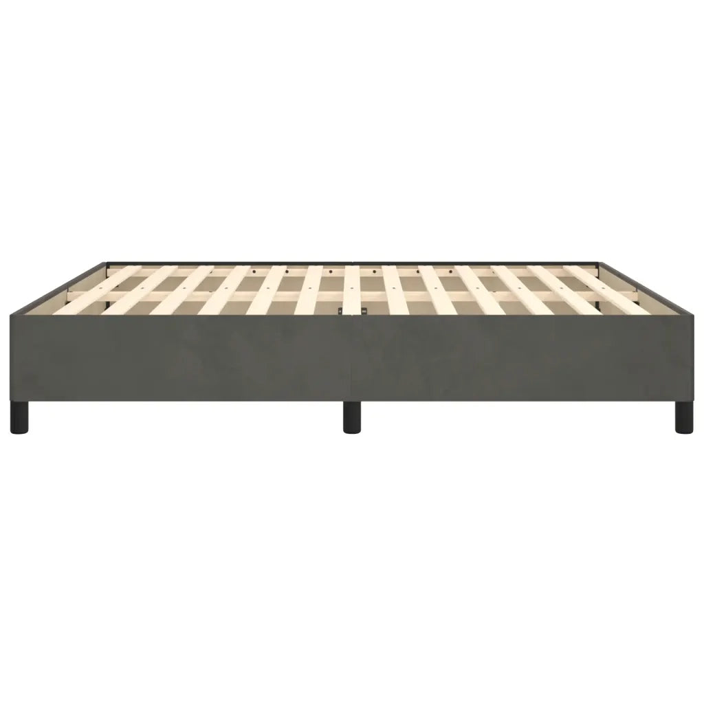 Giroletto senza Materasso Grigio Scuro 160x200 cm Velluto 347331