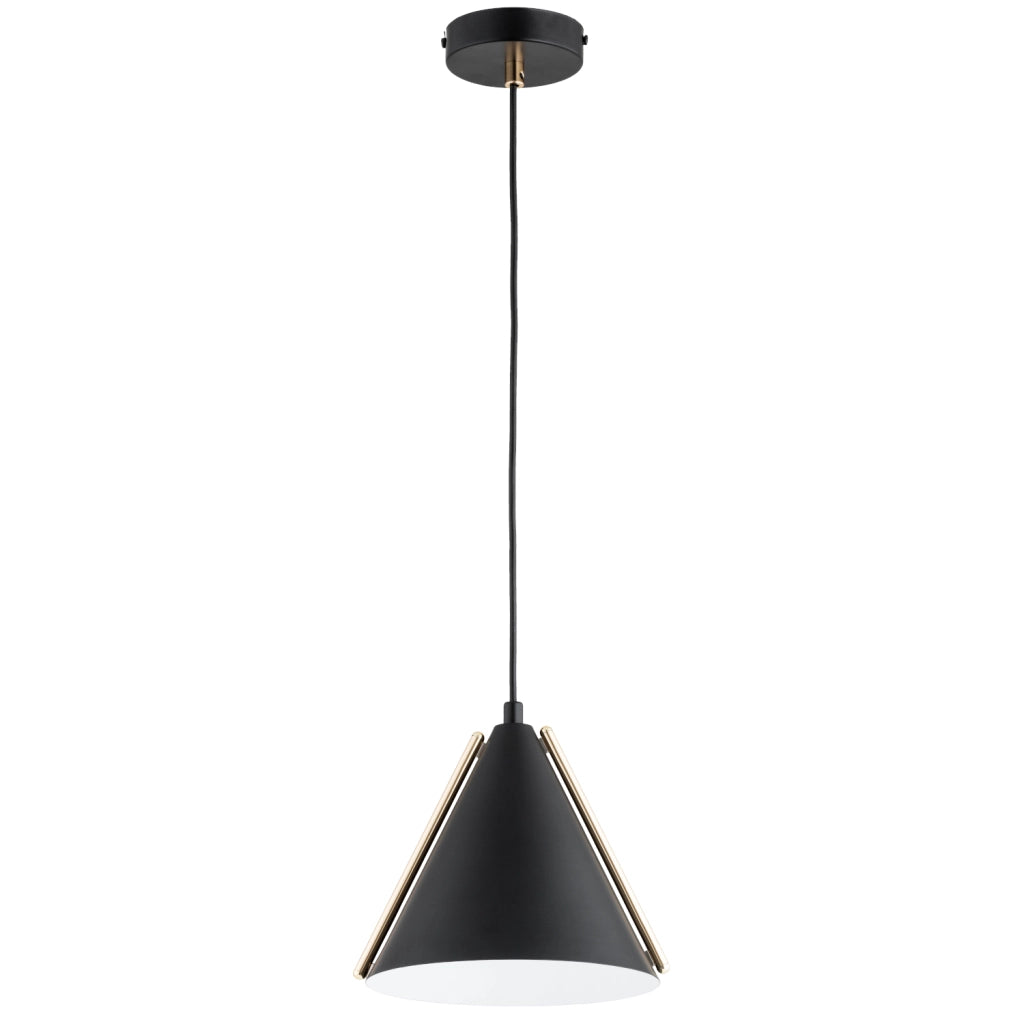 Lampada a sospensione moderna nero-oro cono E27 15W