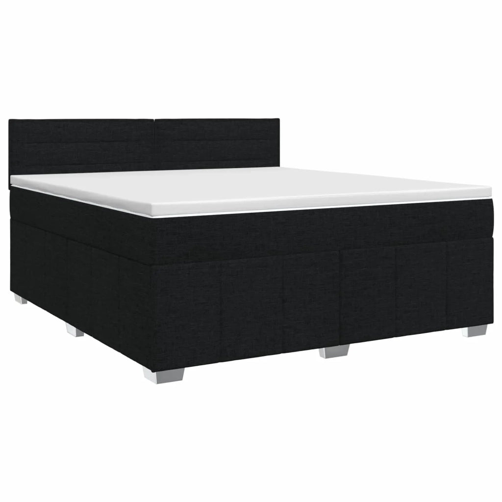 Letto box spring con materasso Nero 160 x 200 cm Tessuto 3451243