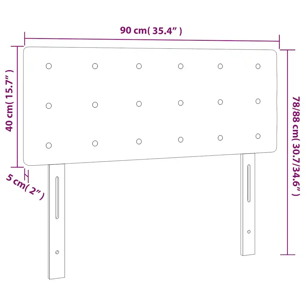 Testiera Blu scuro 90x5x78/88 cm in Tessuto 346434
