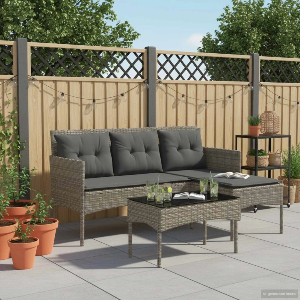 Set Divano da Giardino con cuscino 2 pcs polyrattan 4103805