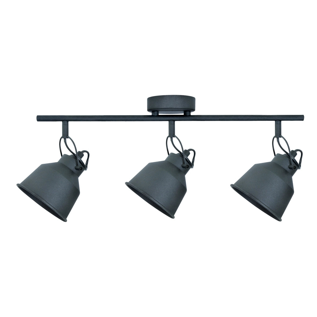 Lampada parete/soffitto orientabile 3 luci nera E14 Polux