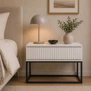 Leletete, Comodino un Cassetto, 60x39x52h cm Bianco